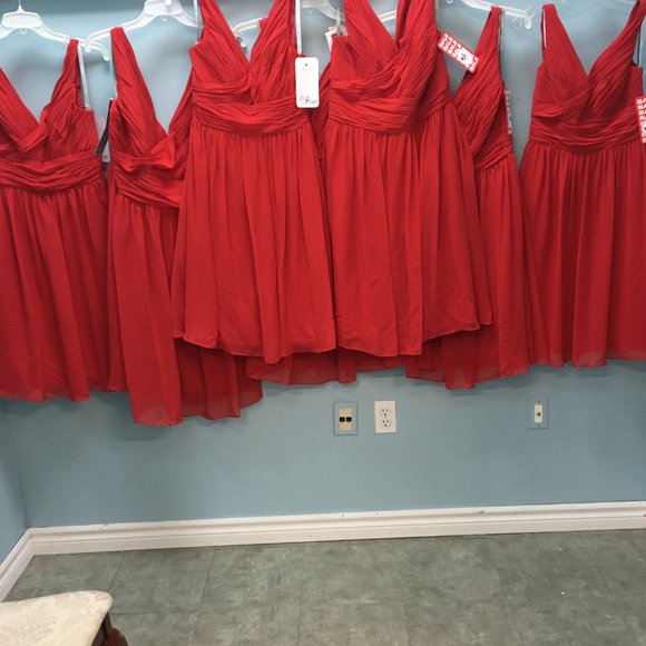 NEW Red Party Dress, Aline Flowy Short Holiday Formal Pageant Prom Mothers - Picture 3 of 6